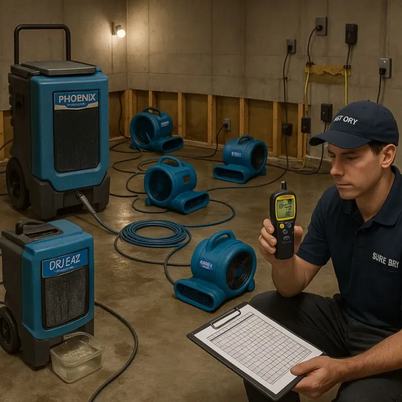 Structural Drying and Dehumidification process in Greenbriar, FL